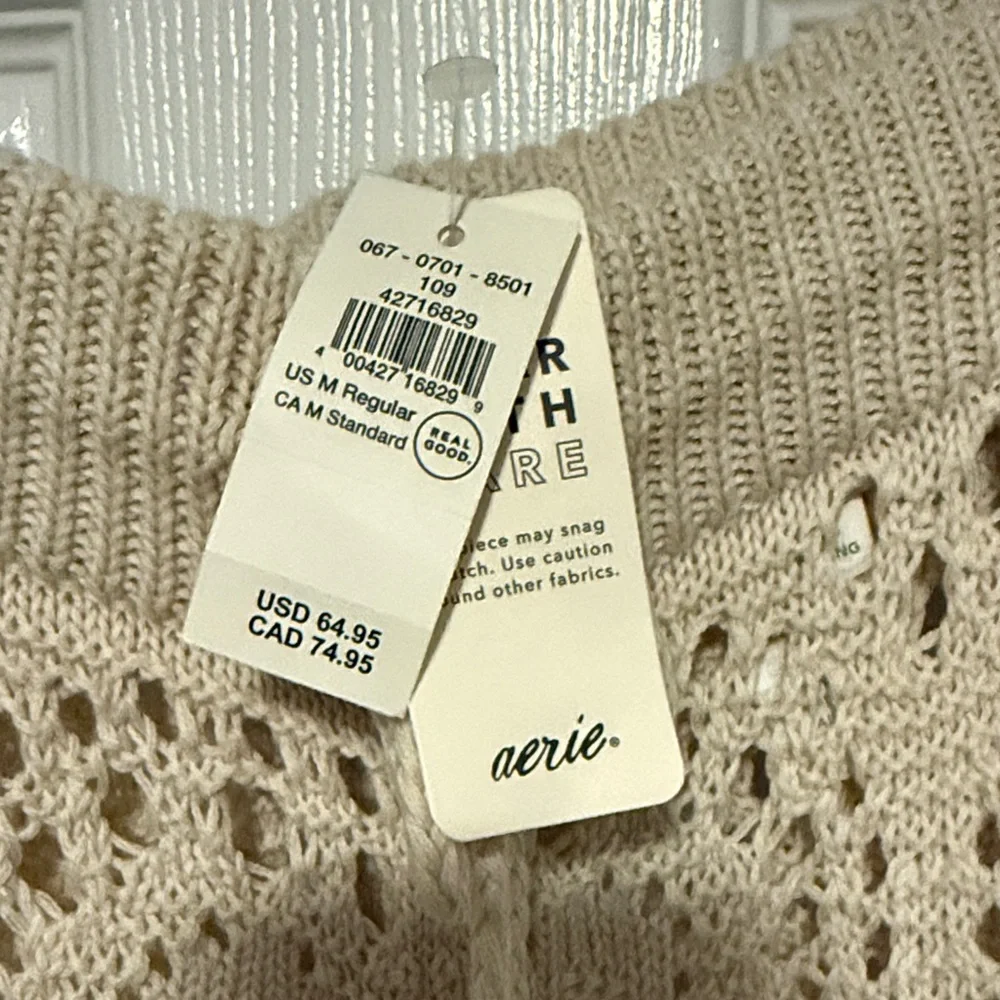 Aerie Beige Crochet Knit Pants - Picture 2 of 5